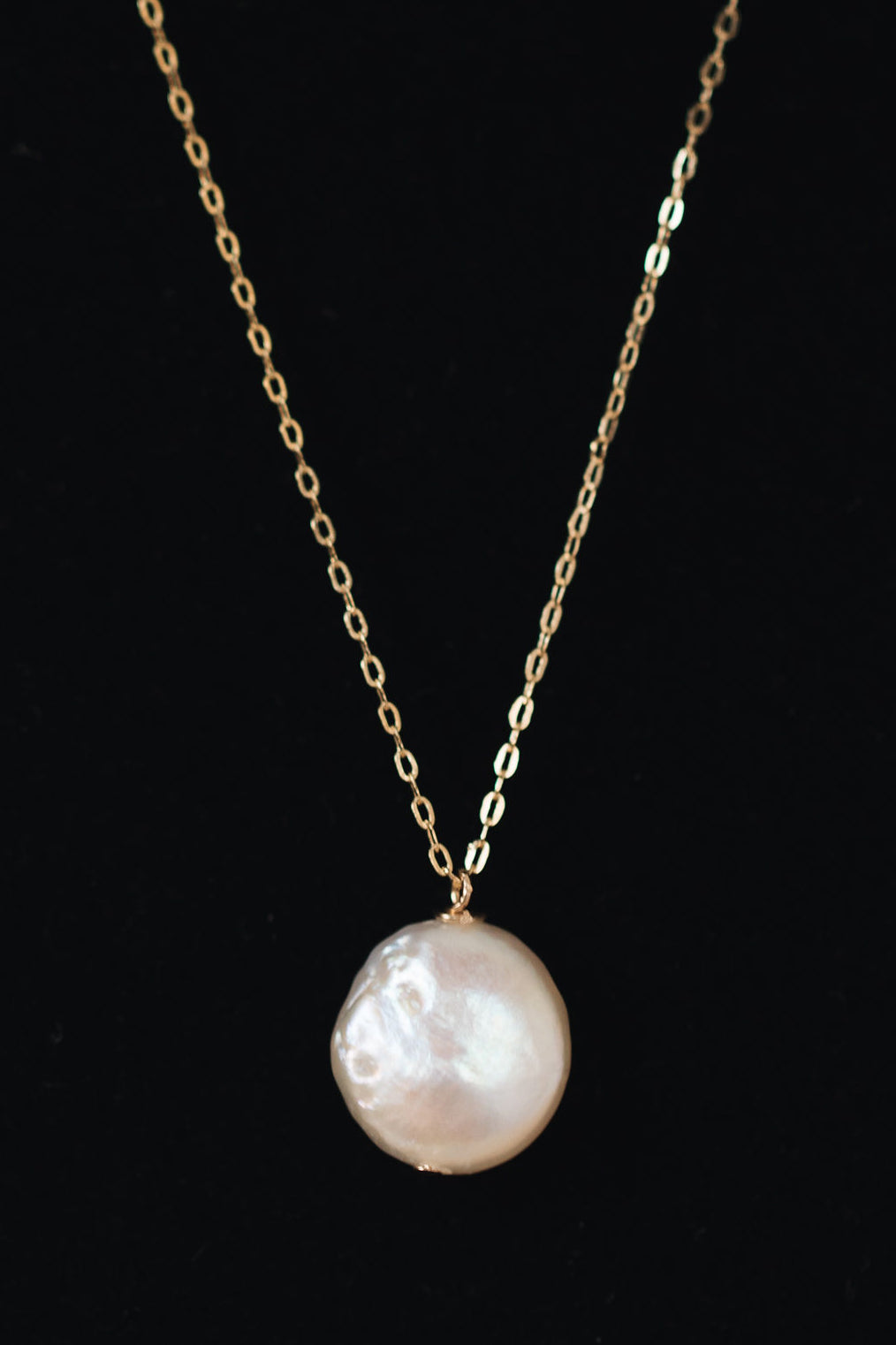 Gold Pearl Necklace; Freshwater Pearl Pendant Necklace J'Adorn Designs