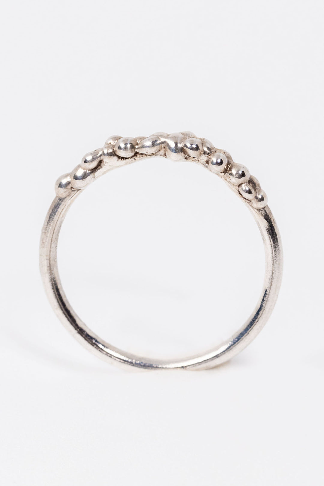 Sterling silver bubble band, textured stacking ring in silver by Alison Jefferies for J'Adorn Designs jewelry