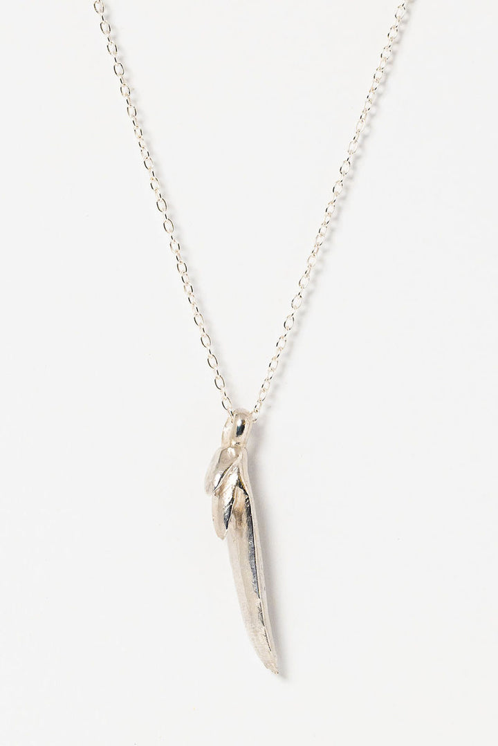 Tiny silver aloe pendant necklace; natural pendant cast directly from an aloe plant, by Alison Jefferies for J'Adorn Designs