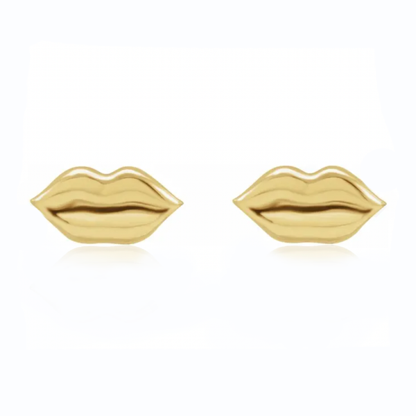 14k gold lips stud earrings by Alison Jefferies, jewelry artisan at J'Adorn Designs custom jewelry