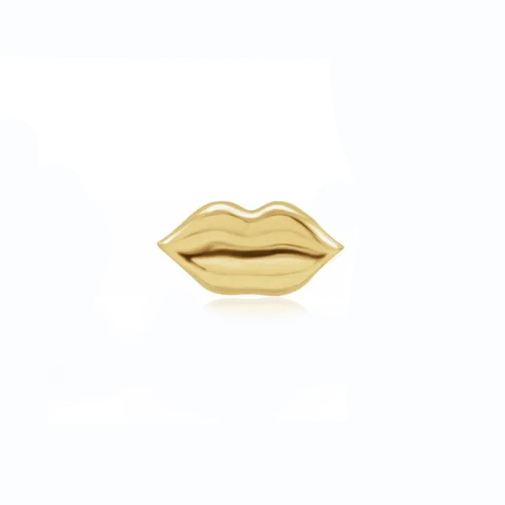 14k gold lips stud earrings by Alison Jefferies, jewelry artisan at J'Adorn Designs custom jewelry