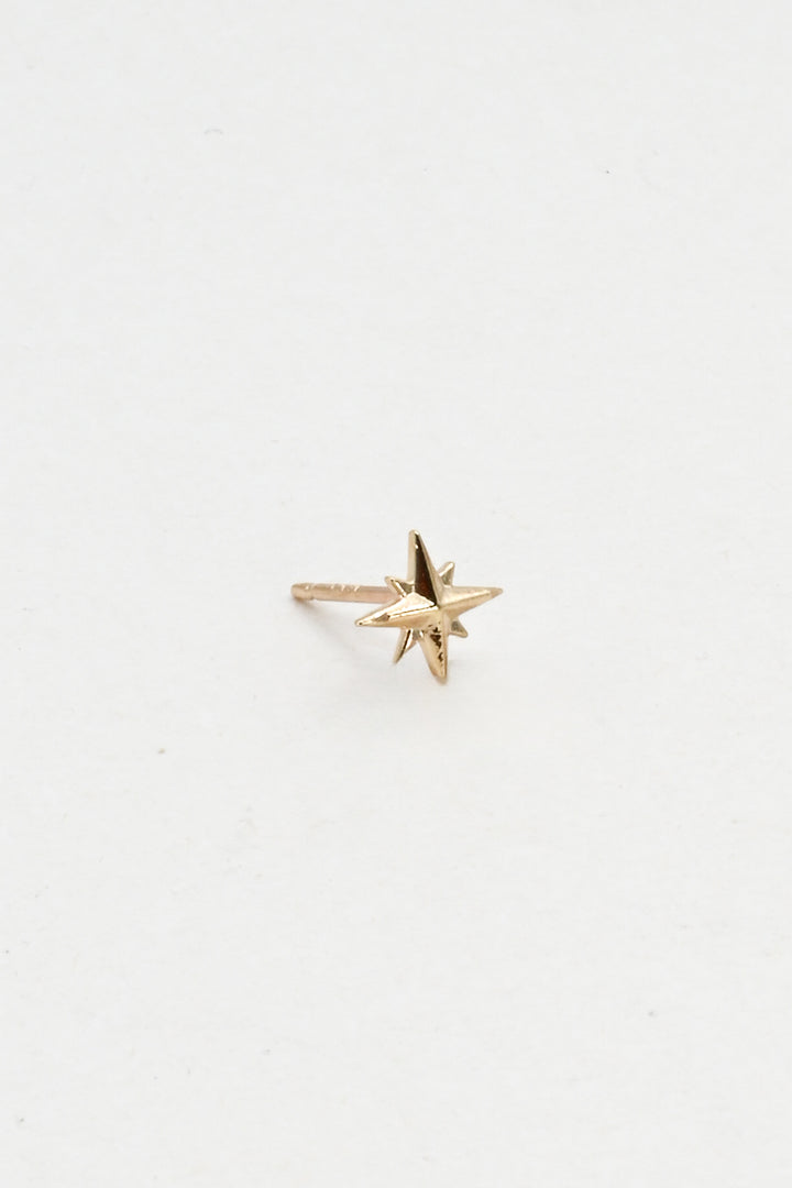 14k gold star post earring by J'Adorn Designs 