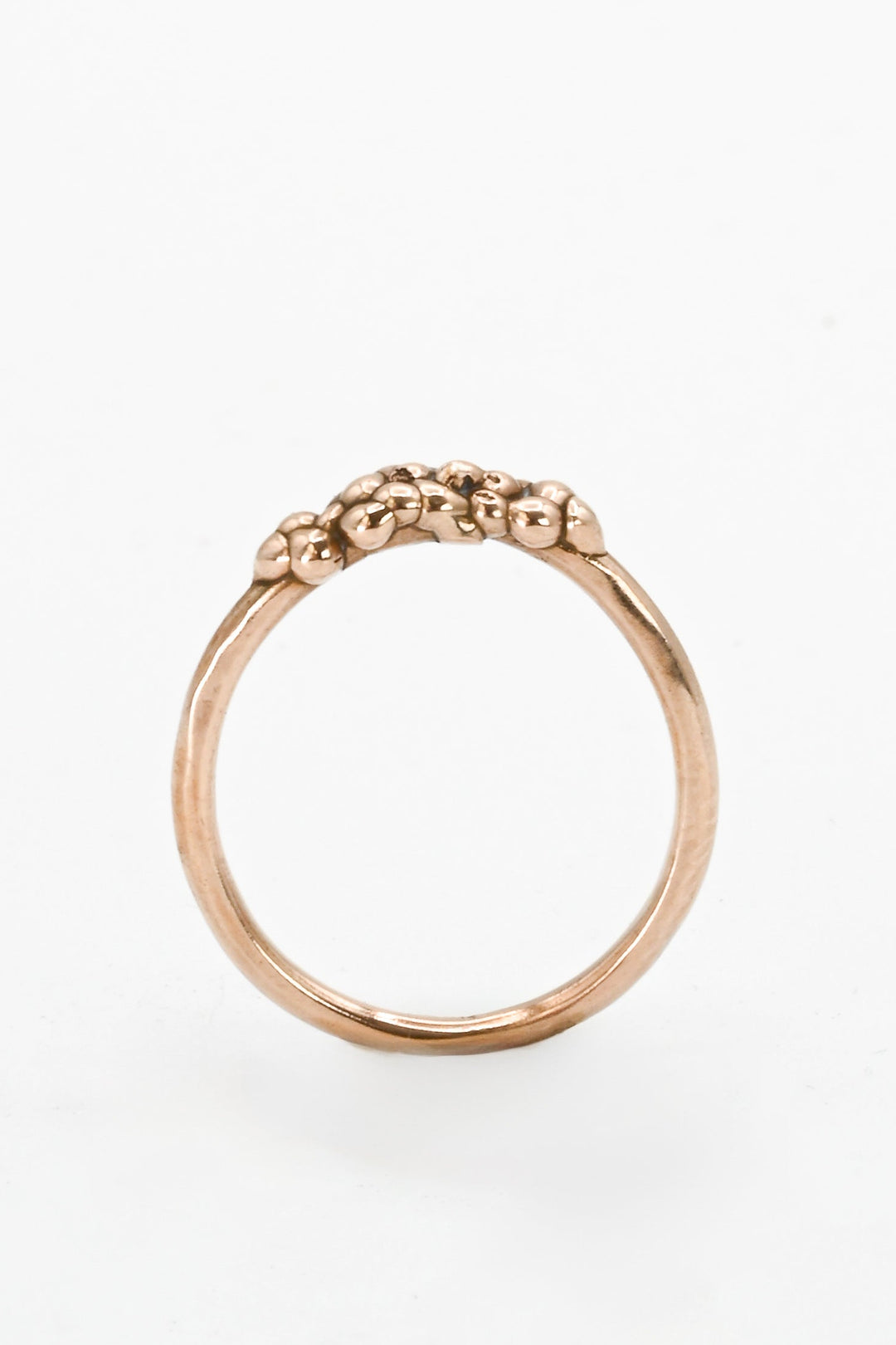 Side view of bronze cast "bubble band" stacking ring by J'Adorn Designs