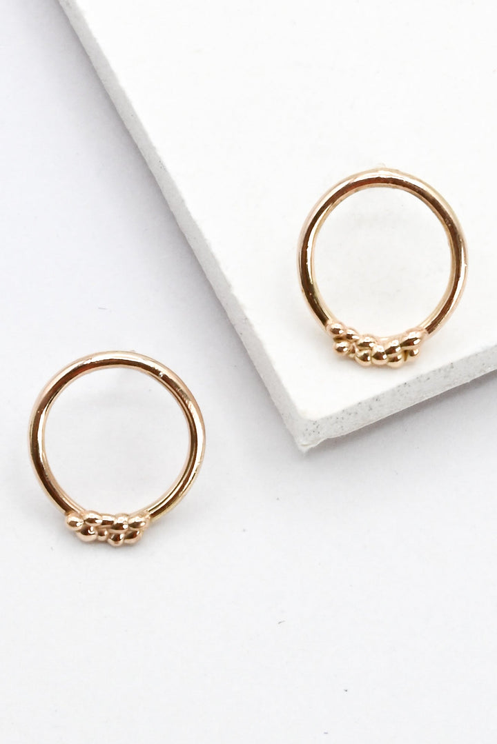 Gold Bubble Hoop Stud Earrings by J'Adorn Designs