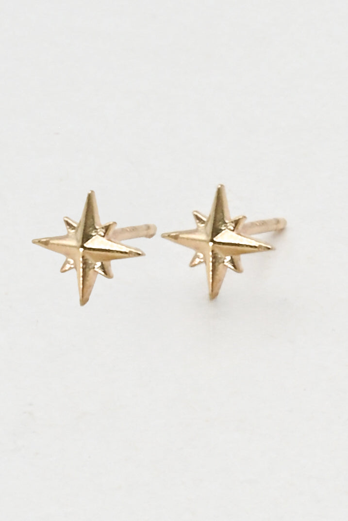 Pair of 14k gold star stud earrings by J'Adorn Designs 