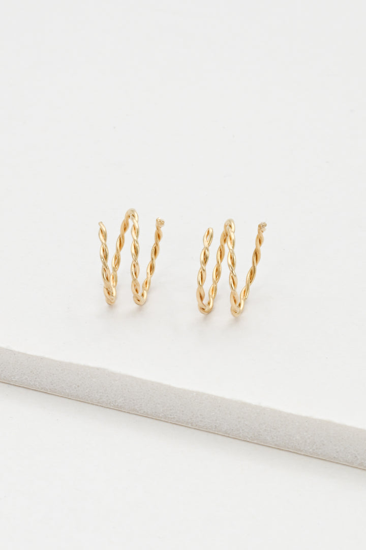 Gold Illusion Double Twist Hoops