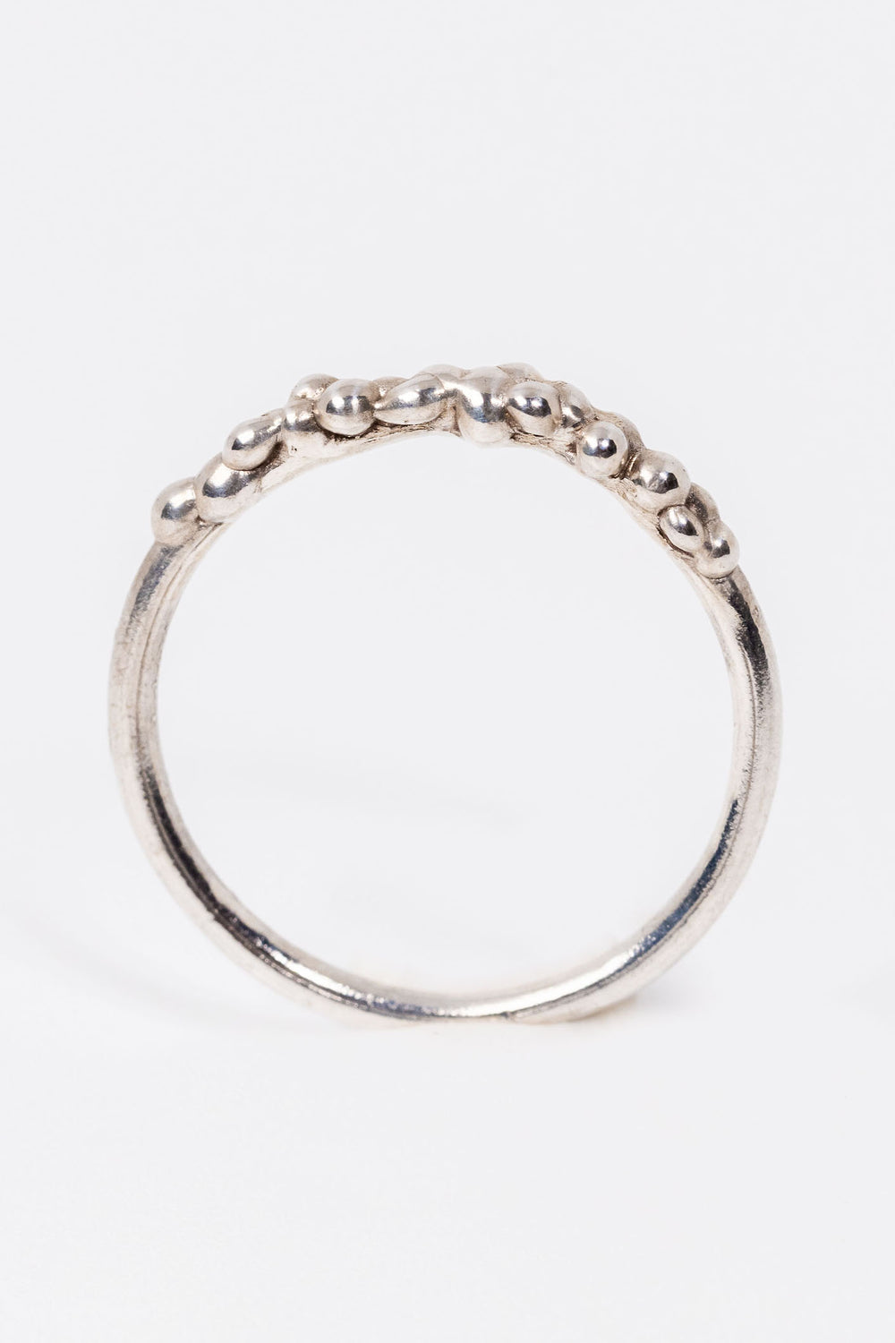 Sterling silver bubble band, textured stacking ring in silver by Alison Jefferies for J'Adorn Designs jewelry