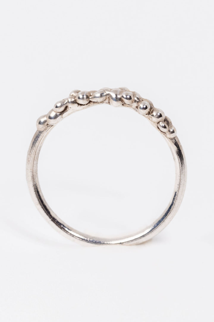 Sterling silver bubble band, textured stacking ring in silver by Alison Jefferies for J'Adorn Designs jewelry