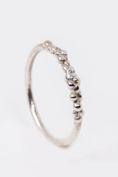 Sterling silver bubble band, textured stacking ring in silver by Alison Jefferies for J'Adorn Designs jewelry