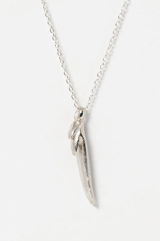 Tiny silver aloe pendant necklace; natural pendant cast directly from an aloe plant, by Alison Jefferies for J'Adorn Designs 