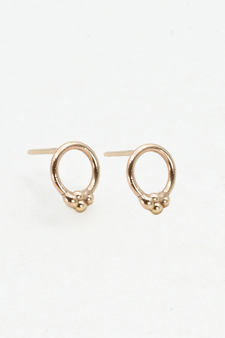 Tiny gold bubble stud earrings by J'Adorn Designs