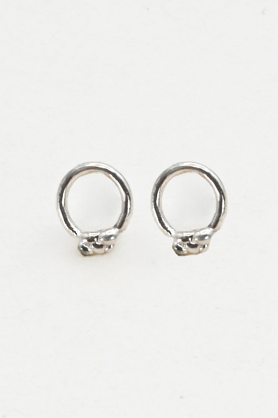 Tiny Bubble Post Earrings in Silver