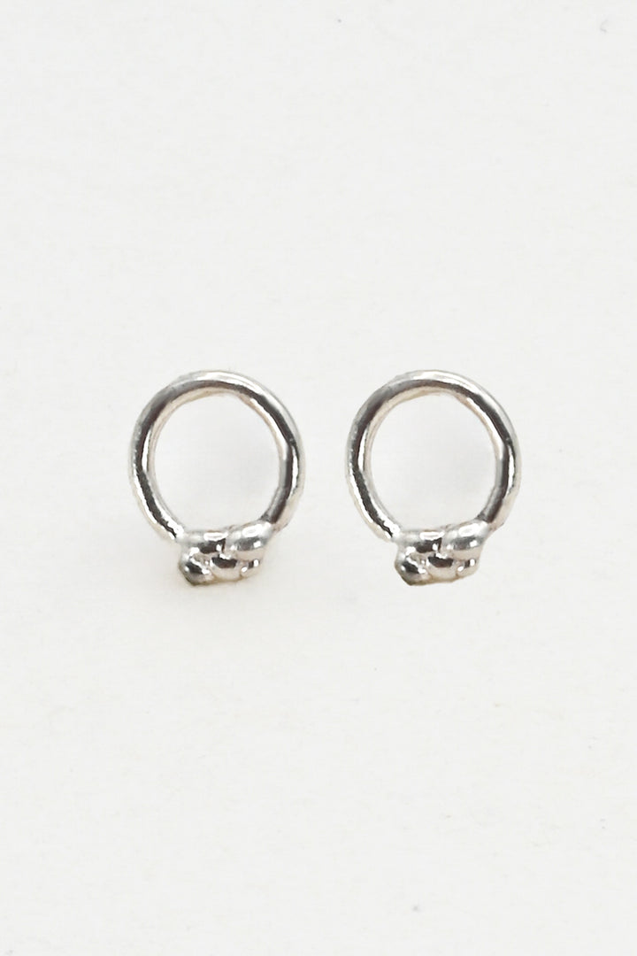 Tiny Bubble Post Earrings in Silver