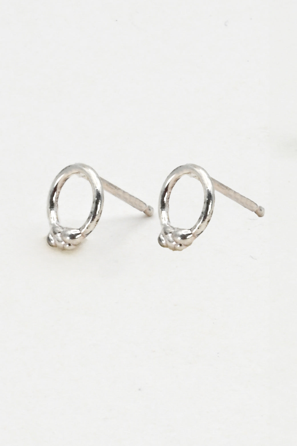 Tiny Bubble Post Earrings in Silver
