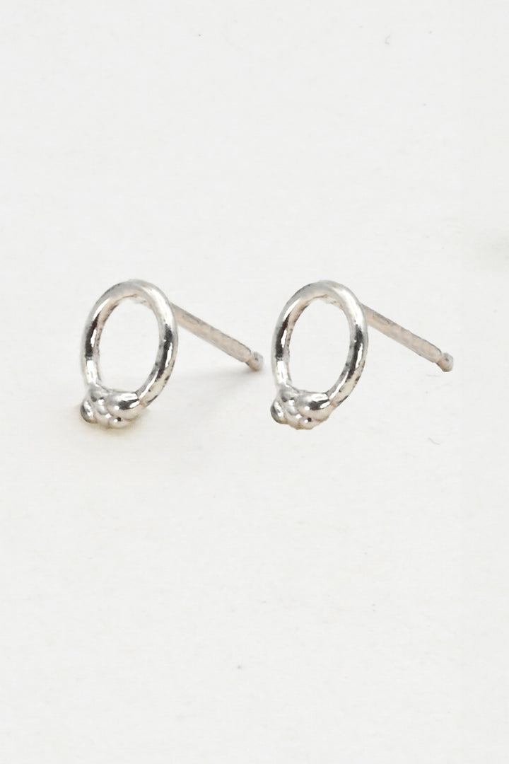 Tiny Bubble Post Earrings in Silver