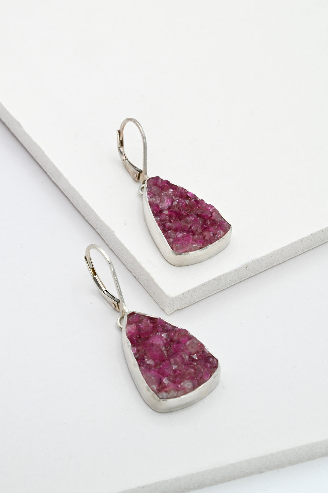 Triangle Cobaltocalcite Drop Earrings