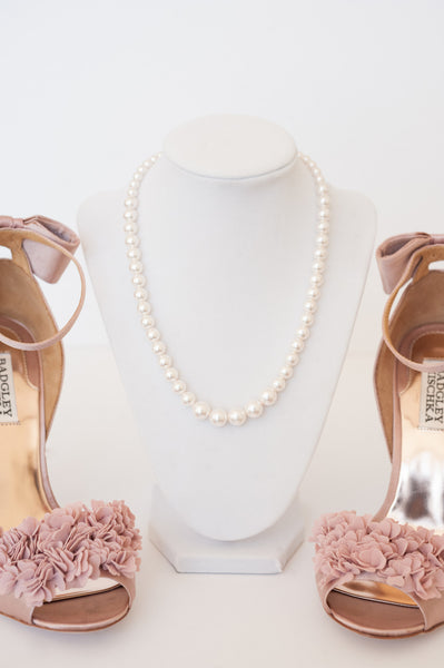 Pearl necklace, classic bridal jewelry, preppy necklace, Modern bridal jewelry by J'Adorn Designs