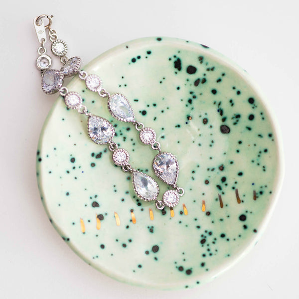 Sparkly teardrops bracelet in silver by J'Adorn Designs