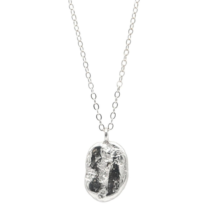 Coffee Bean Necklace in Silver