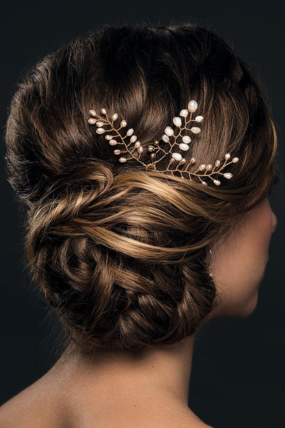 pearl branches blush bridal vines hairpin flexible bridal headpiece by j'adorn designs