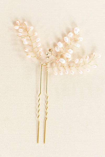 pearl branches blush bridal vines hairpin flexible bridal headpiece by j'adorn designs