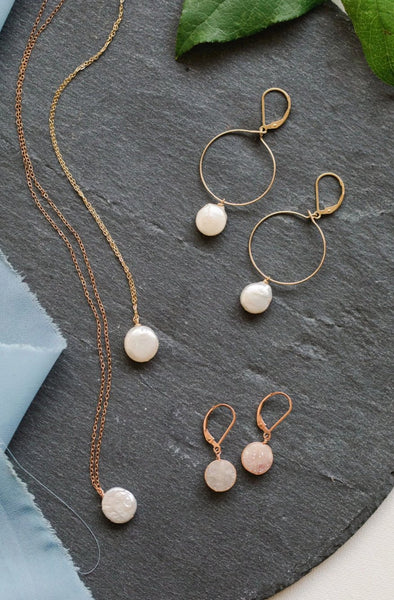 Pearl Pendant Necklace in Rose Gold