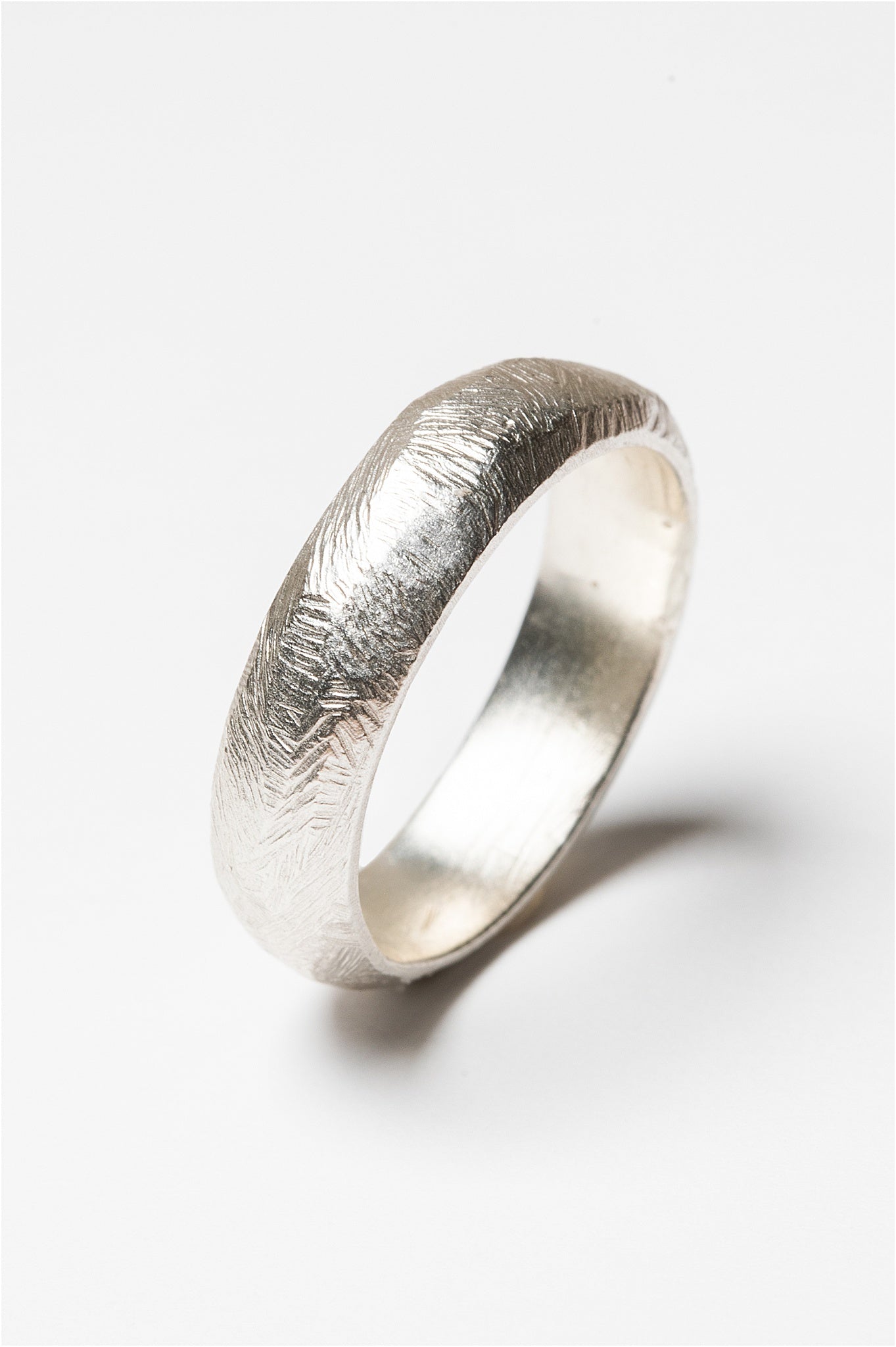 Textured Facets Silver Unisex Ring by J'Adorn Designs Jewelry