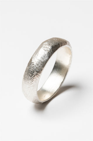 Sterling silver textured angles unisex ring band made by lost wax casting.  Handcrafted artisan jewelry by J'Adorn Designs artisan Alison Jefferies.